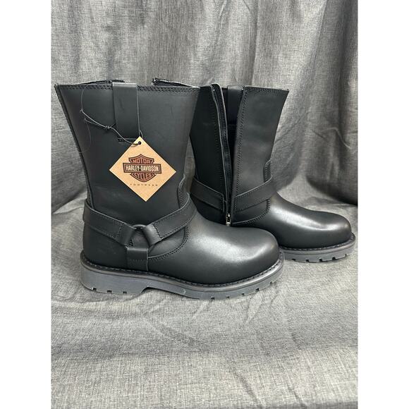 Harley Davidson Widman Black Motorcycle Harness Boots  Men's Size 9 1/2 - Picture 1 of 8